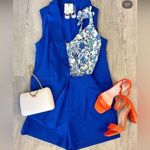 Blue short set